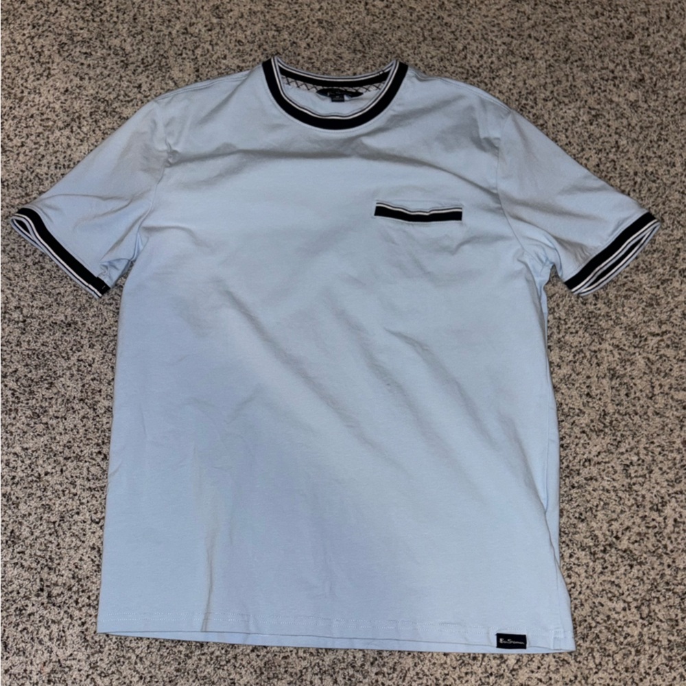 Ben Sherman Light Blue Tee with Black Trim